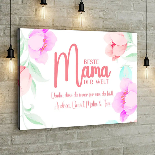 Personalized Custom Canvas Print World's best Mom 1