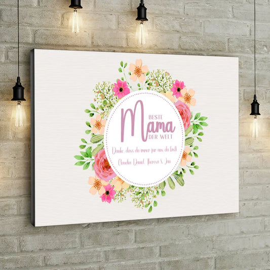 Personalized Custom Canvas Print World's best Mom 1