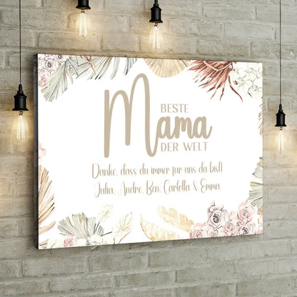 Personalized Custom Canvas Print World's best Mom 1
