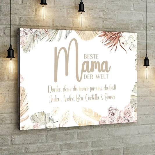 Personalized Custom Canvas Print World's best Mom 1