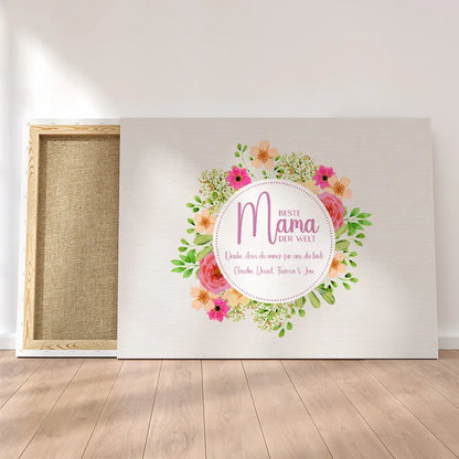 Personalized Custom Canvas Print World's best Mom 2