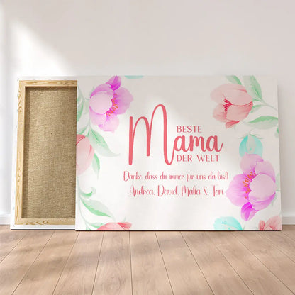 Personalized Custom Canvas Print World's best Mom 2