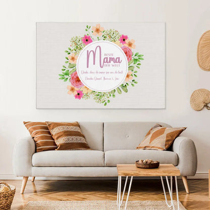 Personalized Custom Canvas Print World's best Mom 3