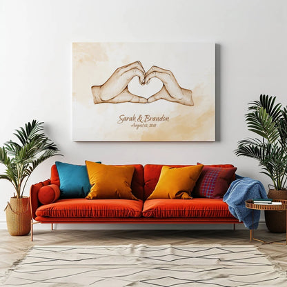 Love in Our Hands - Personalized Custom Canvas
