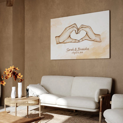 Love in Our Hands - Personalized Custom Canvas