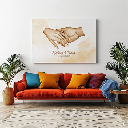 Holding Hands - Personalized Custom Canvas