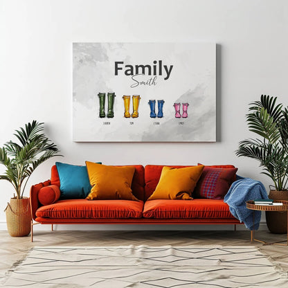 Family Boots - Personalized Custom Canvas