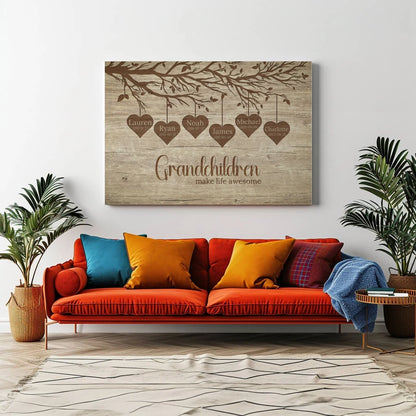 Grandchildren - Personalized Custom Canvas