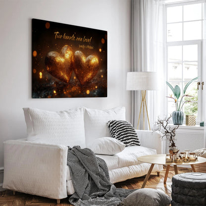 Golden Hearts - Personalized Custom Canvas