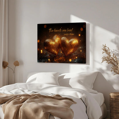 Golden Hearts - Personalized Custom Canvas