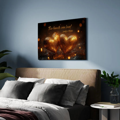 Golden Hearts - Personalized Custom Canvas
