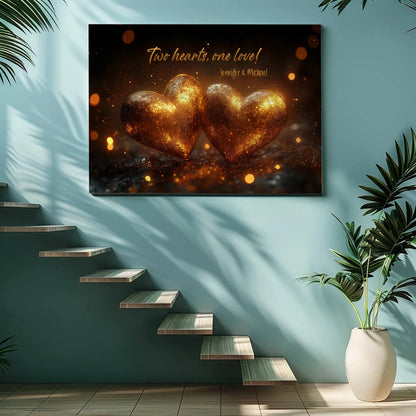 Golden Hearts - Personalized Custom Canvas