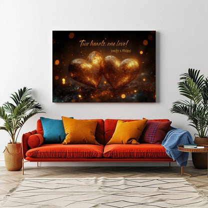 Golden Hearts - Personalized Custom Canvas