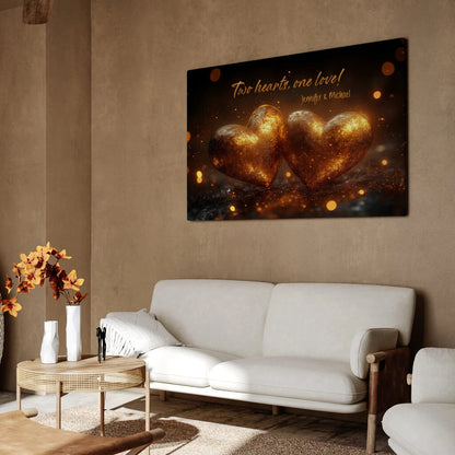Golden Hearts - Personalized Custom Canvas