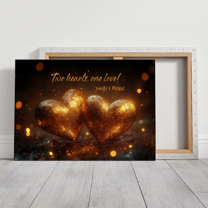 Golden Hearts - Personalized Custom Canvas