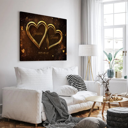 Glowing Hearts - Personalized Custom Canvas