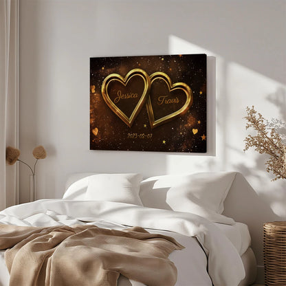 Glowing Hearts - Personalized Custom Canvas