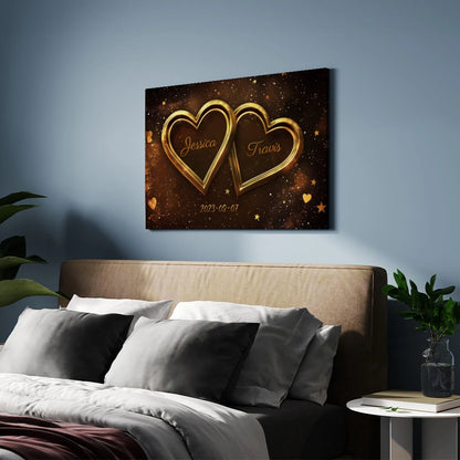 Glowing Hearts - Personalized Custom Canvas