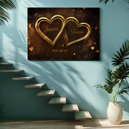 Glowing Hearts - Personalized Custom Canvas