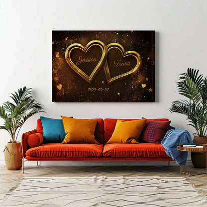 Glowing Hearts - Personalized Custom Canvas