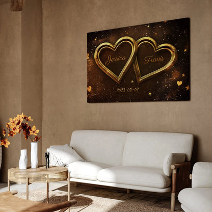 Glowing Hearts - Personalized Custom Canvas