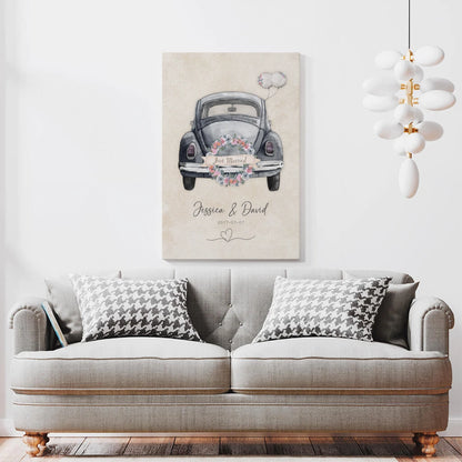 Just married - Personalized Custom Canvas
