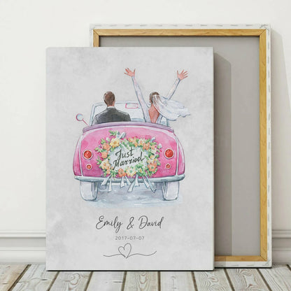 Just married - Personalized Custom Canvas