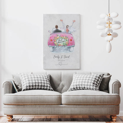 Just married - Personalized Custom Canvas