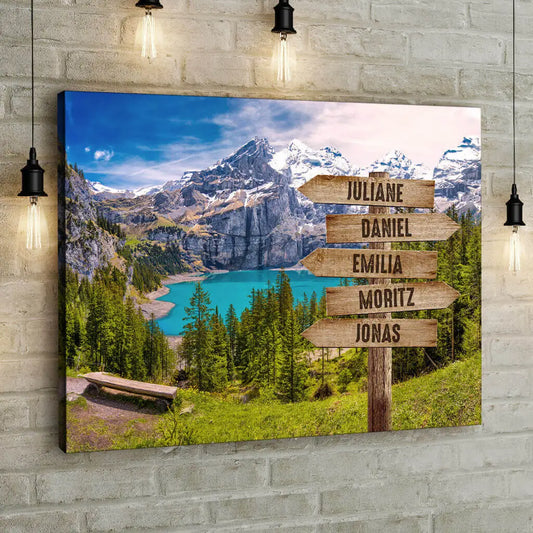 Personalized Custom Canvas Print ’Mountain View’ - 12" x  8"