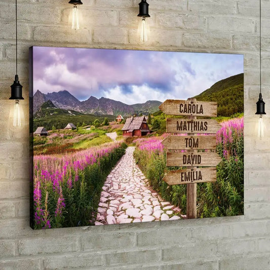 Personalized Custom Canvas Print ’Mountain Path’ - 12" x  8"