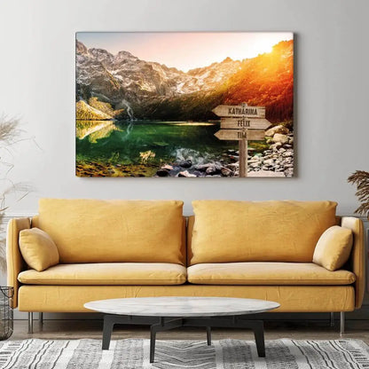 Personalized Custom Canvas Print ’Mountain Lake’