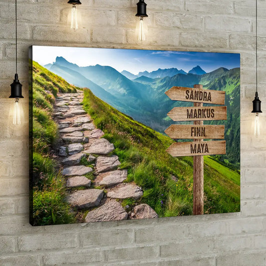 Personalized Custom Canvas Print ’Mountain Path’ - 12" x  8"