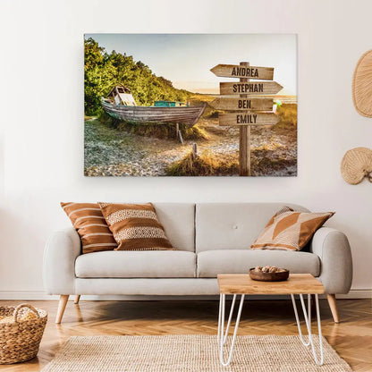 Personalized Custom Canvas Print ’Boat at the lake’