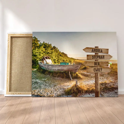 Personalized Custom Canvas Print ’Boat at the lake’