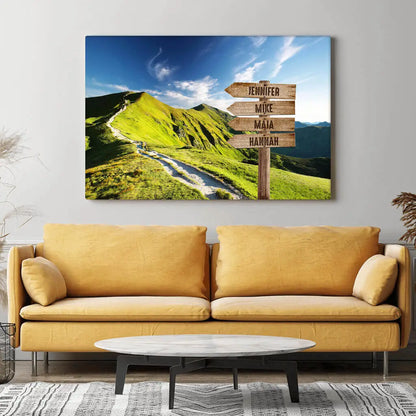 Personalized Custom Canvas Print ’Green Hills’