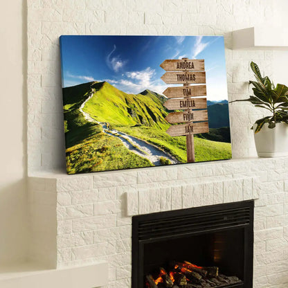 Personalized Custom Canvas Print ’Green Hills’