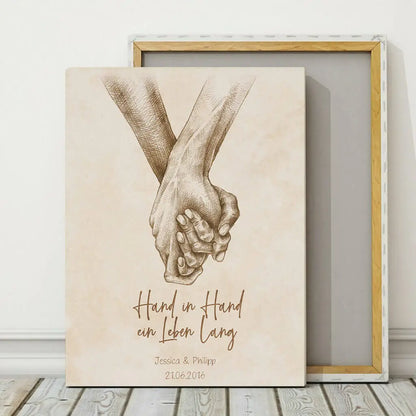 Personalized Custom Canvas Print ’Hand in Hand’