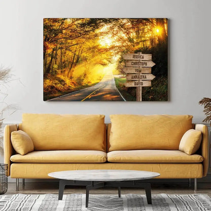 Personalized Custom Canvas Print ’Autumn Road’