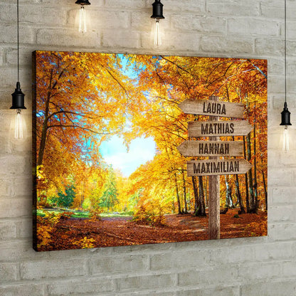 Personalized Custom Canvas Print ’Autumn Forrest’ - 12" x  8"