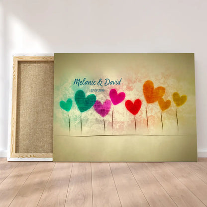 Personalized Custom Canvas Print Heart Ballons