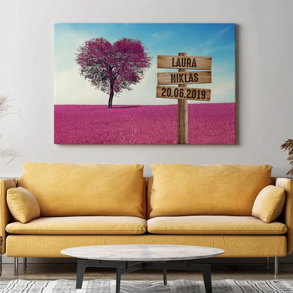 Personalized Custom Canvas Print ’Heart Tree’