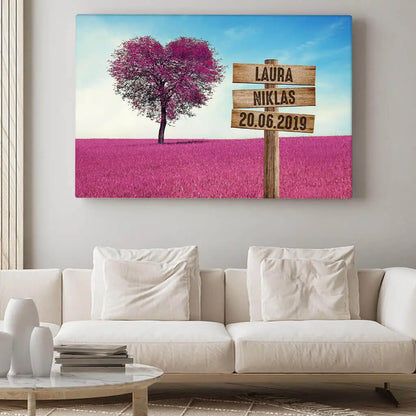 Personalized Custom Canvas Print ’Heart Tree’