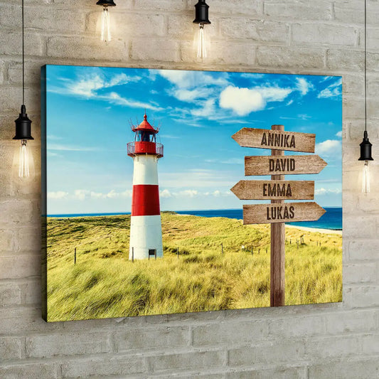 Personalized Custom Canvas Print ’Light House’ - 12" x  8"