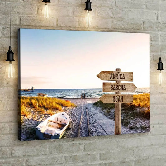 Personalized Custom Canvas Print ’Ocean View’ - 12" x  8"