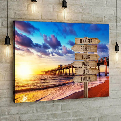 Personalized Custom Canvas Print ’Pier’ - 12" x  8"