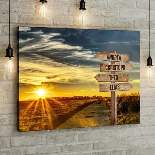 Personalized Custom Canvas Print ’Sunset’ - 12" x  8"