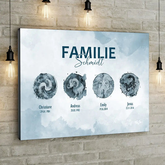 Personalized Custom Canvas Print ’Zodiac’ - 12" x  8"