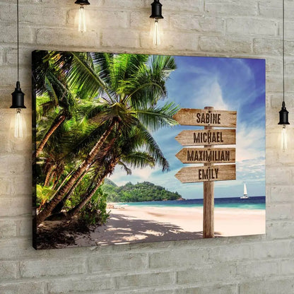 Personalized Custom Canvas Print ’Beach’ - 12" x  8"