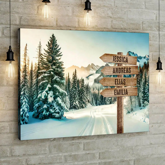 Personalized Custom Canvas Print ’Winter Landscape’ - 12" x  8"