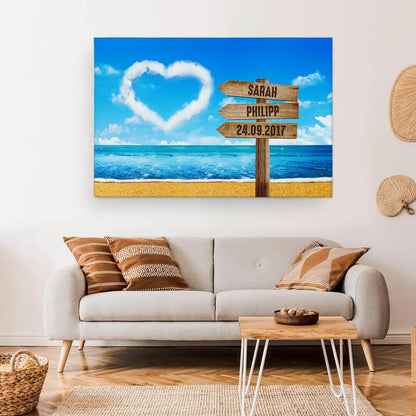 Personalized Custom Canvas Print ’Cloud Heart’